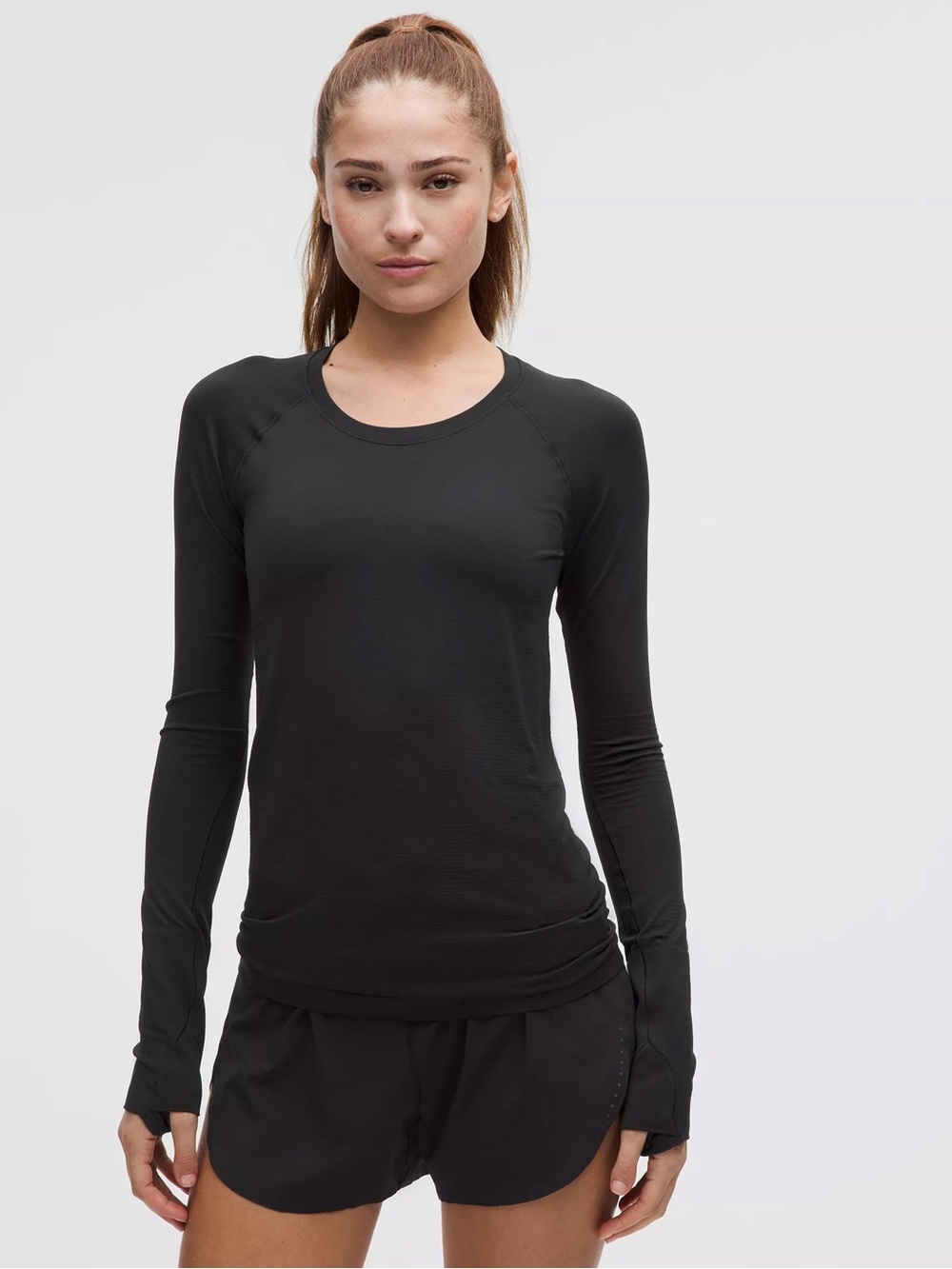 lululemon athletica Black Long-Sleeve Crew Neck Performance Top